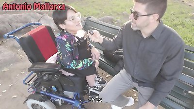 Exotic Wheelchair Cripple fuckslut Gets Pick Up in Public!