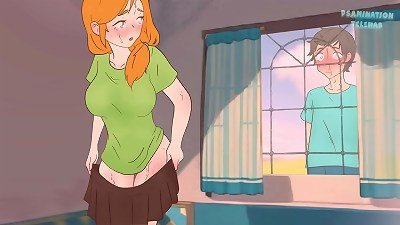 Steve spies on Alex taking off her skirt (he saw her bare pussy) Minecraft hentai toon Parody ! 2025