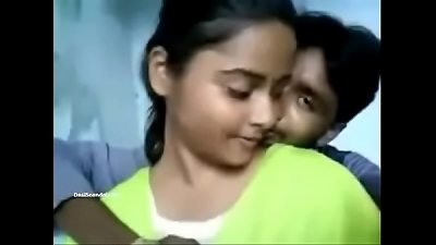 scorching Desi college lady smooching With lover and boob Press (new)