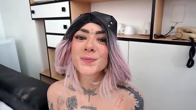 Maria Morangoh, milky Braziloan alt drilled ball sack deep by large black prick (Anal, 0% pussy, BBC, interracial, dirty talk) OB498